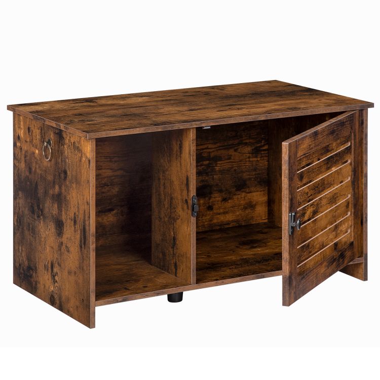 HOOBRO Katzenklo Schrank mit Lamellentür, Katzenschrank Katzenhaus, Katzenschrank für Katzentoilette, Innenraum große Katzenstreu-Aufbewahrungsbox