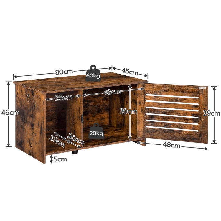 HOOBRO Katzenklo Schrank mit Lamellentür, Katzenschrank Katzenhaus, Katzenschrank für Katzentoilette, Innenraum große Katzenstreu-Aufbewahrungsbox