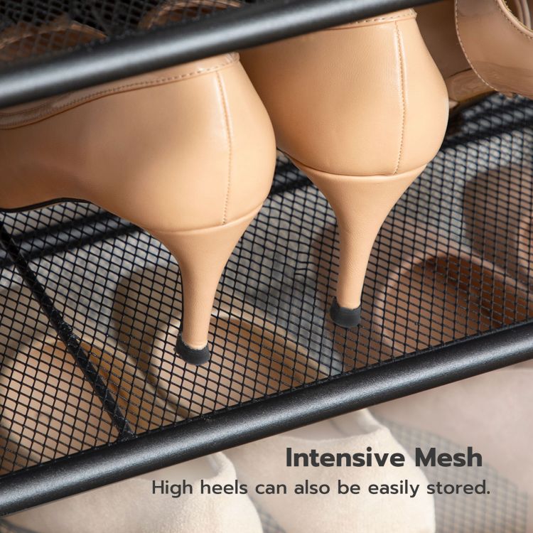 HOOBRO 5-lagiges Schuhregal, Verstellbares Schuhablage, schmal Schuhschrank, Flach und Neigbar, Stabil, Metall, Eingang, Korridor, Industrie