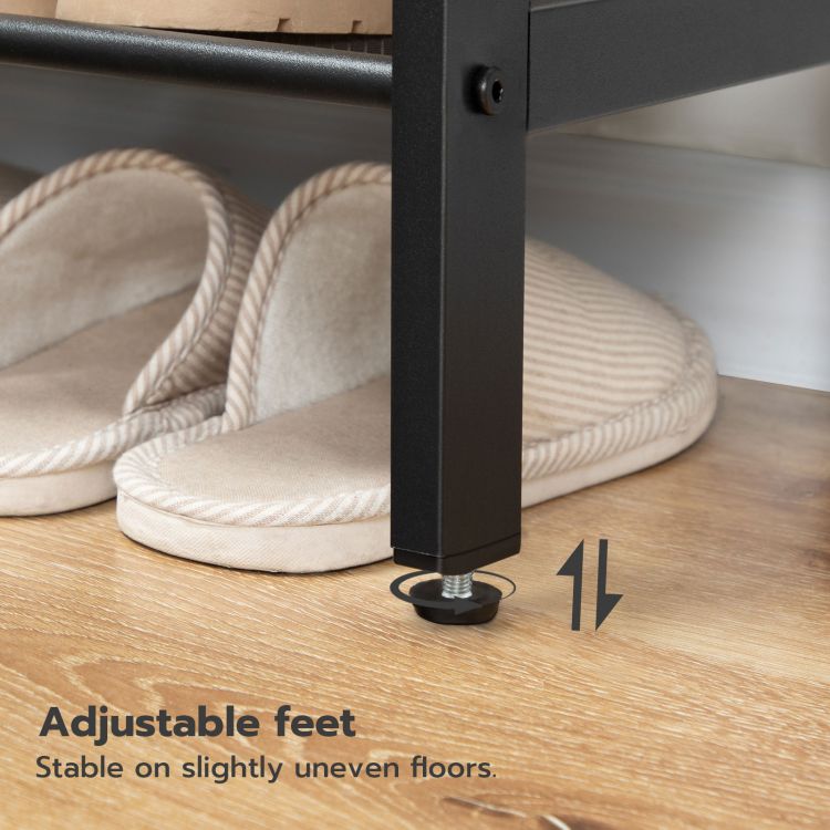 HOOBRO 5-lagiges Schuhregal, Verstellbares Schuhablage, schmal Schuhschrank, Flach und Neigbar, Stabil, Metall, Eingang, Korridor, Industrie