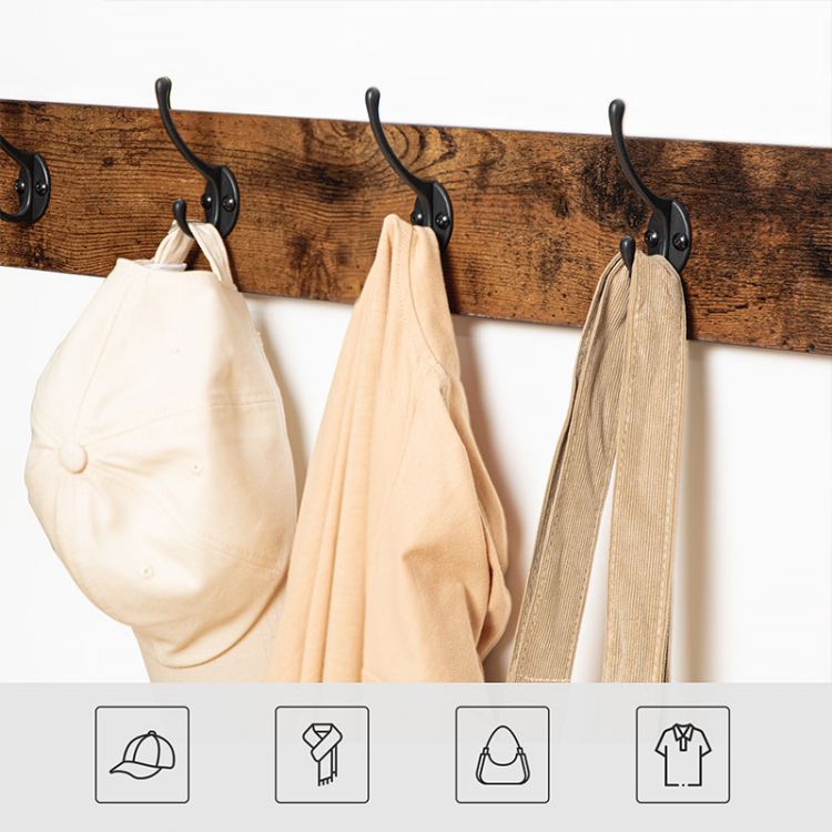 HOOBRO Garderobe Schuhbank Set, Garderobenständer mit Sitzbank, Schuhregal mit Sitzfläche, 9 Haken, Industriestil, Metallrahmen, für Flur, Eingangsbereich