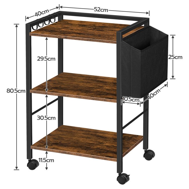 HOOBRO Druckerständer Druckertisch Druckerwagen rollbar für Büro Schule Scanner