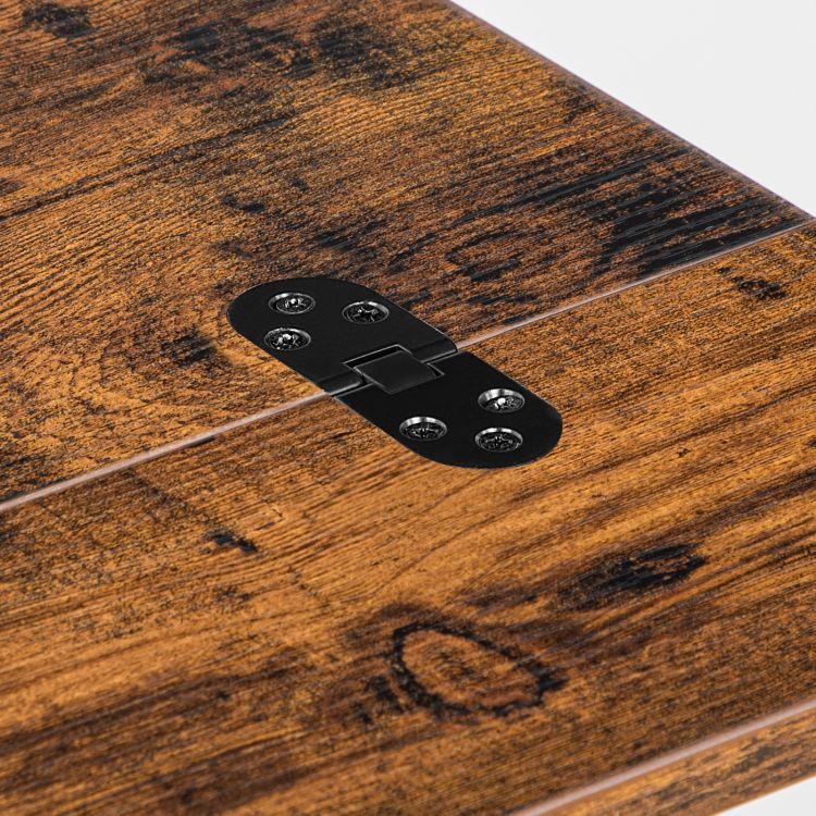 HOOBRO C-Form Beistelltisch, Klappbarer Sofatisch, Couchtisch, Kaffeetisch Snacktisch mit Lagerregal, Schmaler Nachttisch für Wohnzimmer, Schlafzimmer, Metallrahmen