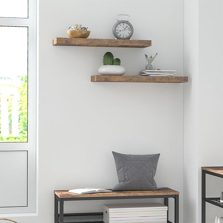 OOBRO Wandregal, Schweberegal 2er-Set, stabile Wandboards, 60 x 20 x 3,8 cm Hängeregale, mit unsichtbaren Halterungen, für Bad, Schlafzimmer, Küche, Büro, Wohnzimmer