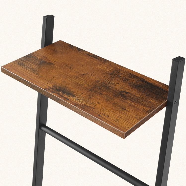 HOOBRO Deckenleiter, 5-Etagen-Wandhandtuchhalter, Leiterregal, Deckenständer mit Regal, Dekorative Leiter für Badezimmer