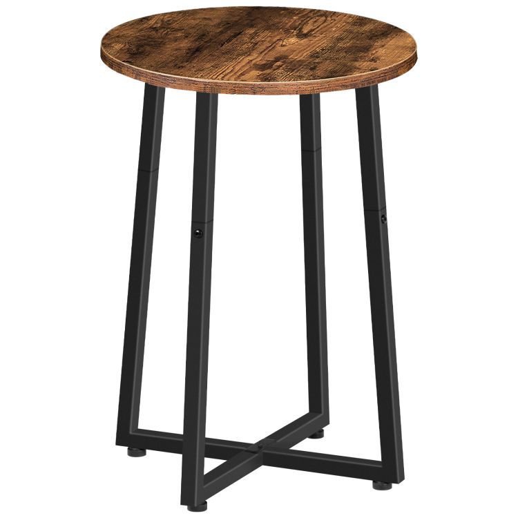 HOOBRO Runder Beistelltisch, Couchtisch mit Stabilem X-Förmigem Metallrahmen, 40 cm Nachttisch Kleiner runder Tisch für Wohnzimmer, Schlafzimmer