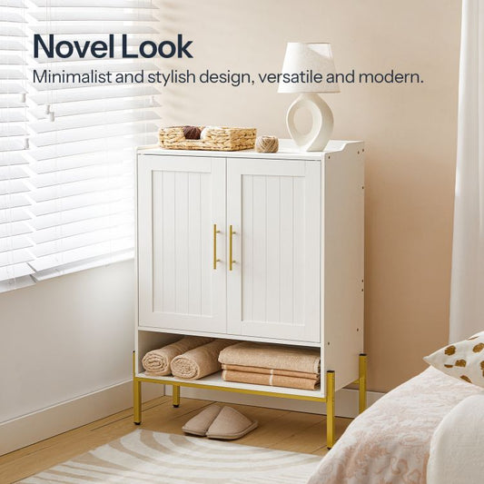 HOOBRO Schuhschrank, Schuhregal mit 2 Türen, Schuhaufbewahrung, Schuhkommode, Verstellbaren Regalen, Offenes Fach, Platzsparend, für Flur, Wohnzimmer