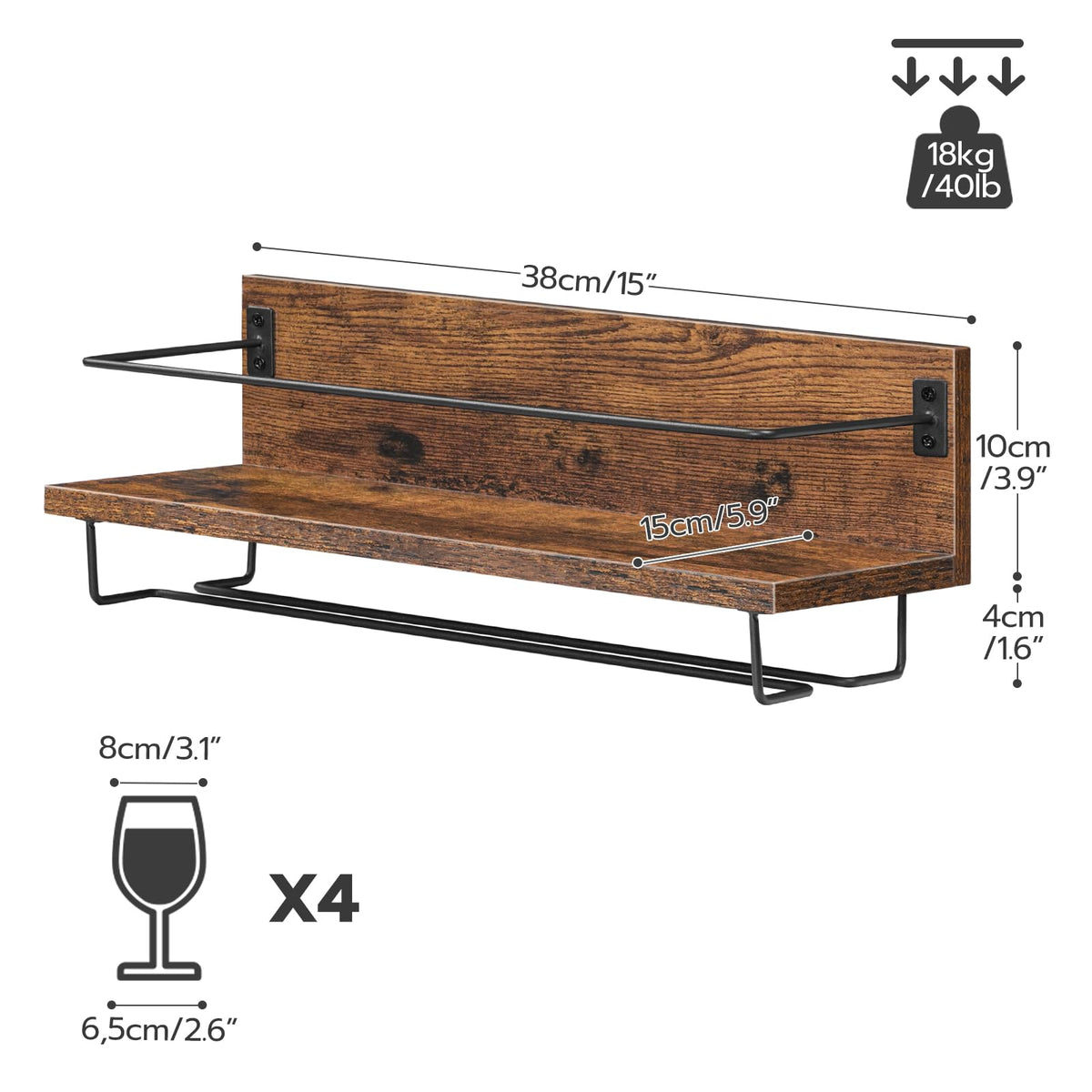 HOOBRO Wall Mounted Wine Rack /2PICS