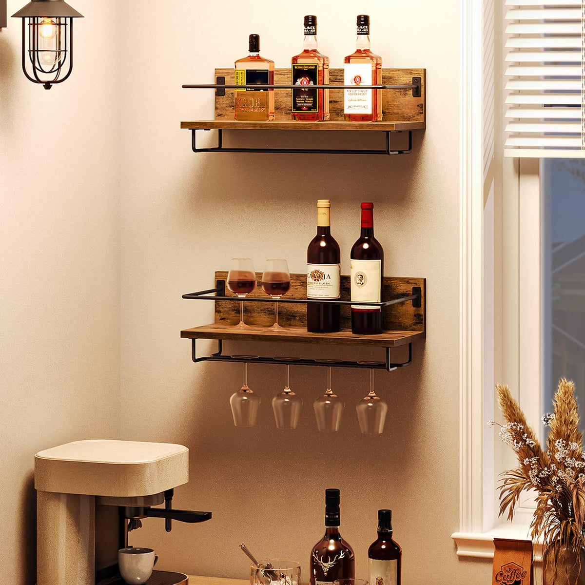 HOOBRO Wall Mounted Wine Rack /2PICS