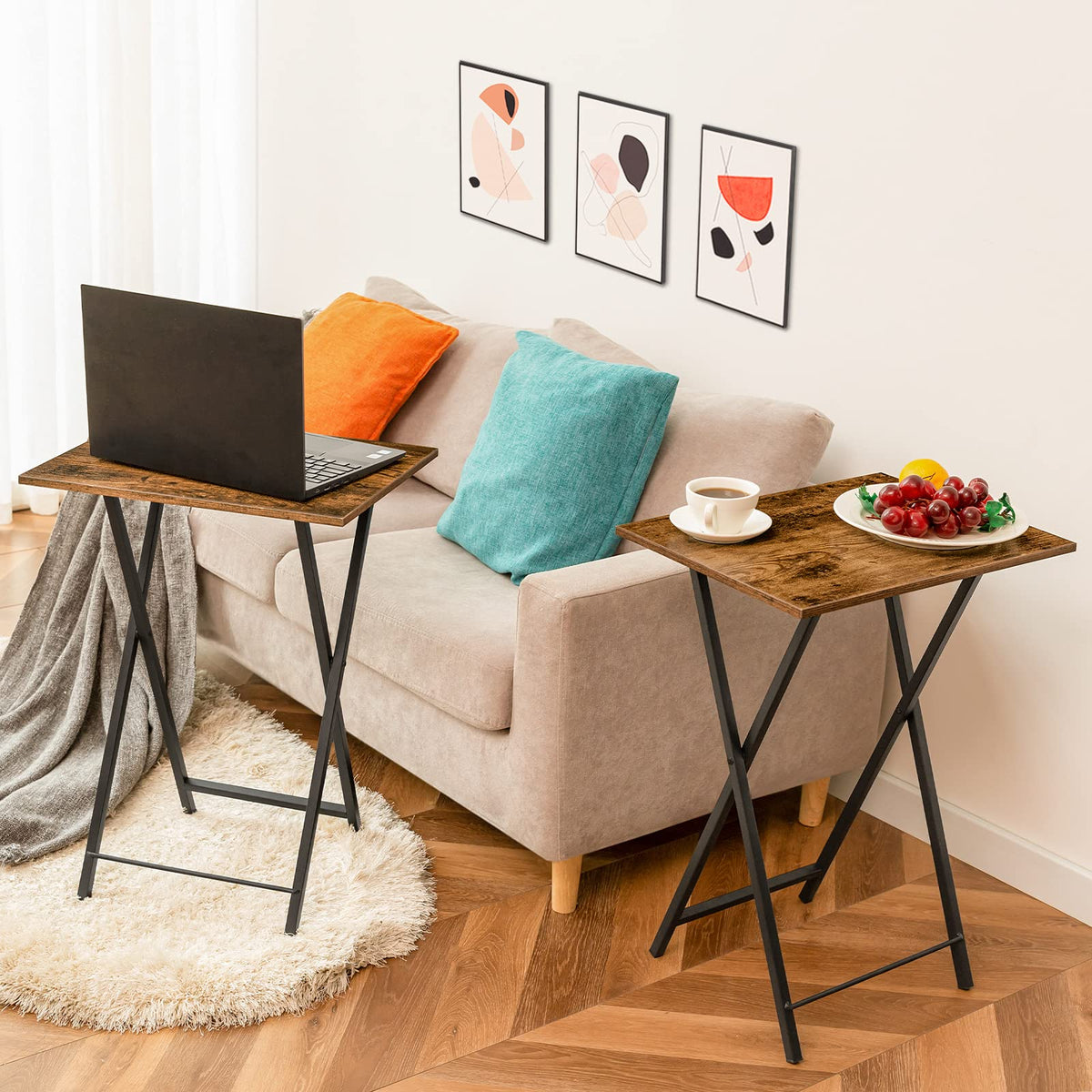 HOOBRO Folding TV Tray Table for Small Space / 2PICS