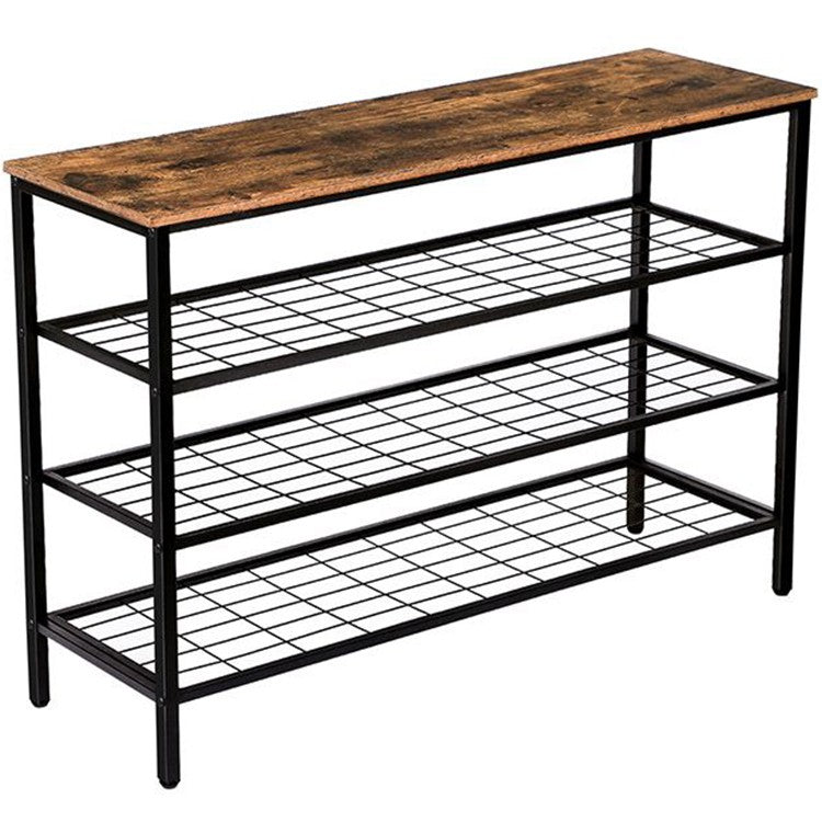 HOOBRO 4 Ebenen Schuhregal, Schuhablage schmal, 100 x 30 x 68 cm, Schuh-Organizer mit sitzfläche, Eingang, Wohnzimmer, Flur, Schlafzimmer, Industrielle