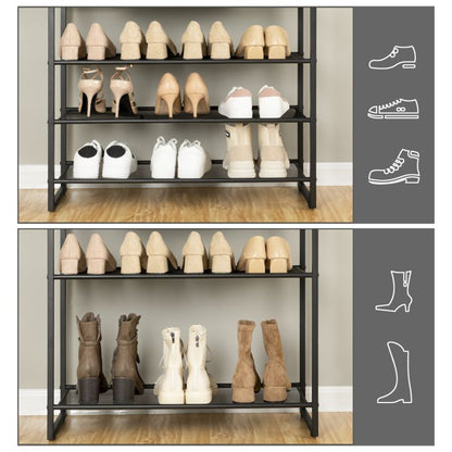 HOOBRO Schuhregal mit 10 Ebenen, Schuhschrank hoch, Schuhablage schmal, Schuhaufbewahrung, Metall, für 32-40 Paar Schuhe, Platz Sparen, für Flur, Wohnzimmer