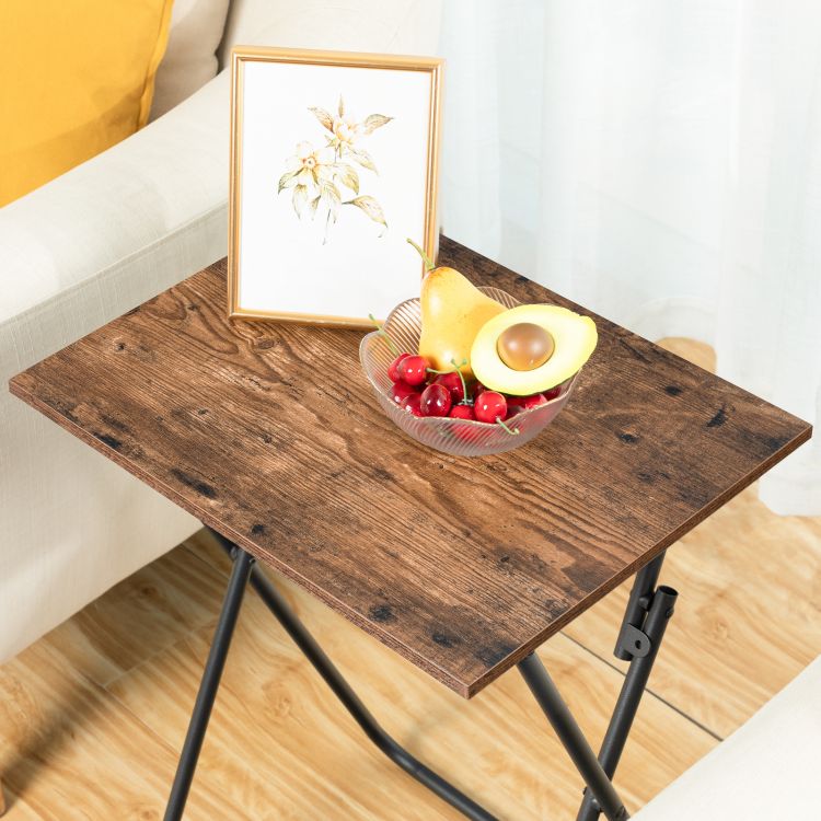 HOOBRO Beistelltisch Klappbar, TV Tray 2er Set, Tabletttisch, Klapptisch Klein, Sofatisch, Snacktisch für Kleinen Raum, Wohnzimmer, Schlafzimmer