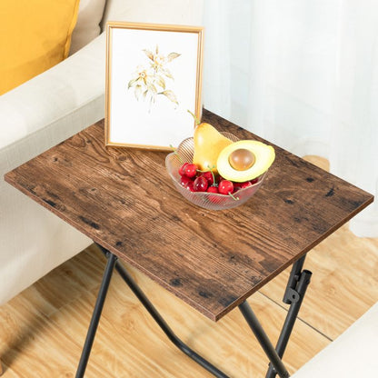 HOOBRO Beistelltisch Klappbar, TV Tray 2er Set, Tabletttisch, Klapptisch Klein, Sofatisch, Snacktisch für Kleinen Raum, Wohnzimmer, Schlafzimmer