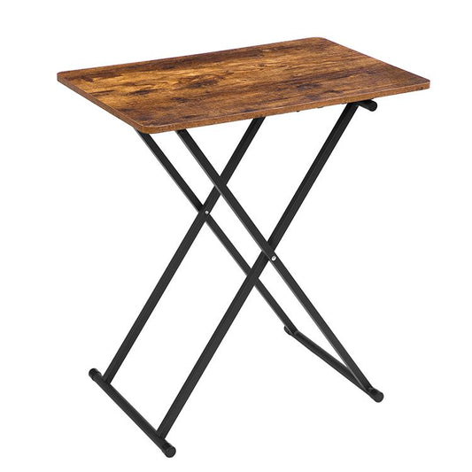 HOOBRO Beistelltisch Klappbar, Extra Groß Sofatisch, verstellbare Höhe Klapptische, 60 x 40 x 60 cm, TV Tray im Industriestil, Tablett Tisch, Snack Tisch, einfach montierbar