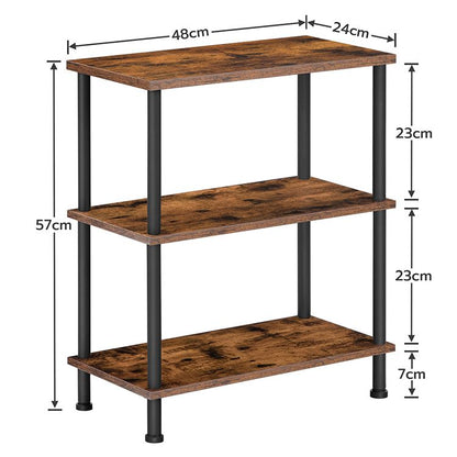 HOOBRO Side Tables, 3-Layer Stackable End Table, Stable Bedside Table for Small Space in Bedroom, Living Room, Hallway, Easy Assembly, Industrial Style