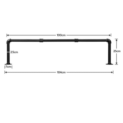 HOOBRO Industrierohr Kleiderstangen 2er Set, 104 cm Garderobenstangen Wandmontage, Abnehmbare Kleiderständer, bis 50 kg belastbar, Platzsparend, Flur, Wohnzimmer, Schlafzimmer