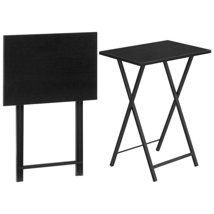 HOOBRO Beistelltisch Klappbar, Kleiner tabletttisch, TV Tray 2er Set, klapptisch Snack Tisch Industriestil, Sofatisch für kleinen Raum, einfach