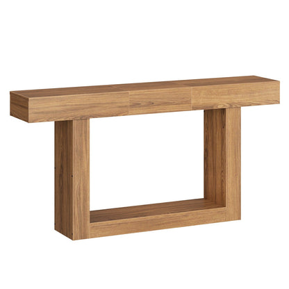 HOOBRO 63 Inch Extendable Farmhouse Console Table with Storage, Entryway Sofa Table