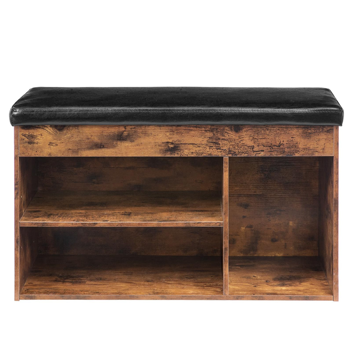 HOOBRO Flip-Top Padded Shoe Storage Bench