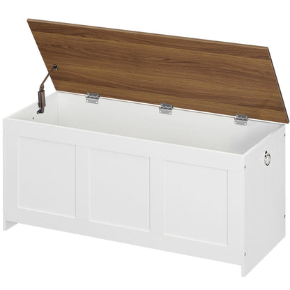 HOOBRO White Farmhouse Wooden Storage Chest for End of Bed