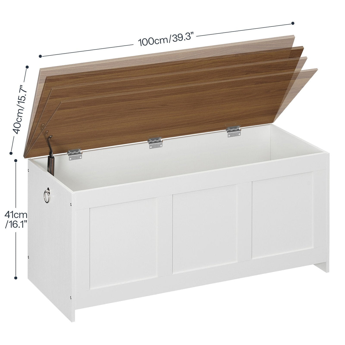 HOOBRO White Farmhouse Wooden Storage Chest for End of Bed